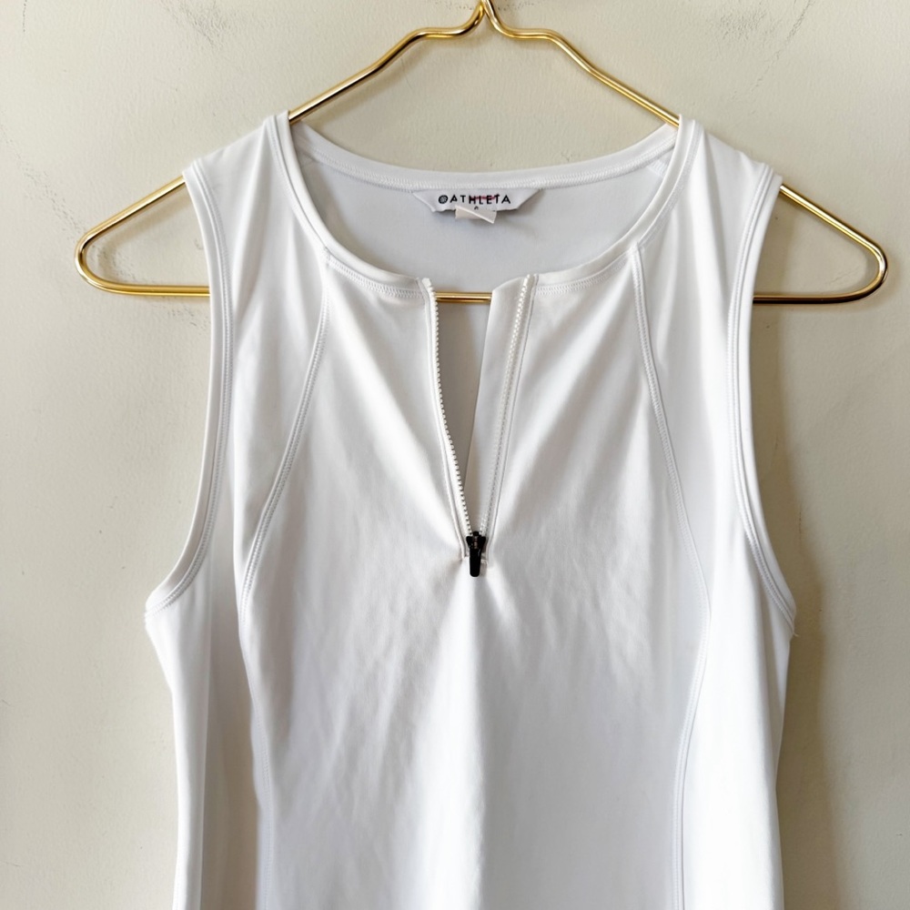 Athleta Ace White Tennis Dress Athletic Sleeveless Mini Dress Pickleball Golf S - Picture 4 of 10